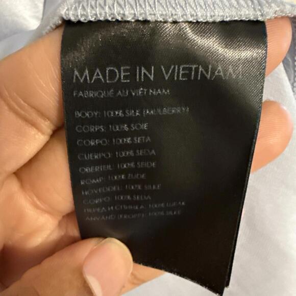 Club Monaco Silk Charmeuse Pale Blue Midi Skirt Size 4 Designer MSRP $268 - Picture 6 of 7